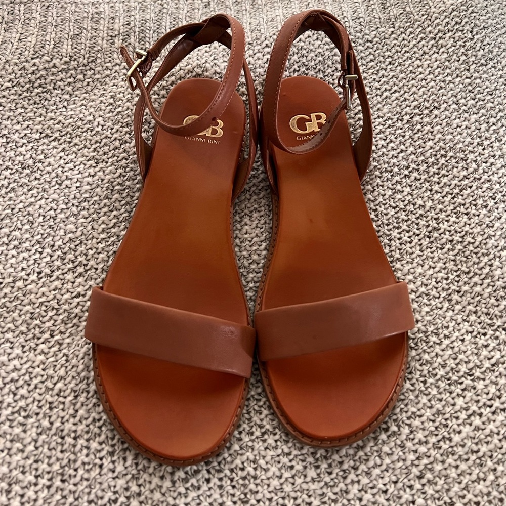 Gianni Bini Leather Ankle Strap Sandals